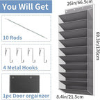 30 Pairs Over The Door Shoe Organizer, 10-Tier Hanging Shoe Rack with Deep Pocket for Closet, Extra Large Shoe Storage Holder for Sneakers, Boots, Heels(Grey)