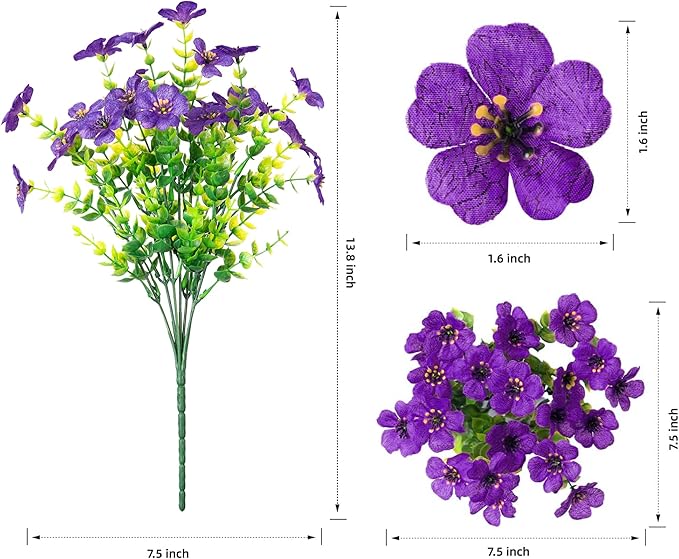 Artificial Fake Plants Flowers for Outdoor Decoration, 12 Bundles Faux Silk Daisy Look Real UV Resistant for Outside Home Porch Patio Planter Decor