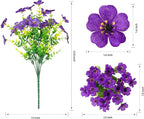 Artificial Fake Plants Flowers for Outdoor Decoration, 12 Bundles Faux Silk Daisy Look Real UV Resistant for Outside Home Porch Patio Planter Decor