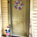 20In Patriotic Wreaths for Front Door, Artificial Red White Blue Faux Flowers,Patriotic Wreath Decorations,Decor for 4th of July,Festival Wreath for Outdoor,Home, Office, Party Wall