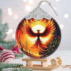 Stained Glass Suncatcher Ornament - Phoenix Christmas Decorations - Christmas Ornaments for Tree - Holiday Present Ideas - Gift Exchange