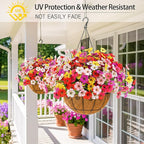 MACTING 24 Bundles Artificial Flowers for Outdoors UV Resistant Fake Flowers Faux Plastic Plants No Fade for Planters Window Patio Porch Home Garden Indoor Outside Spring Decorations(Mix Color-1)