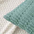 MIULEE Pack of 2 Corduroy Decorative Throw Pillow Covers 18x18 Inch Soft Boho Striped Pillow Covers Modern Farmhouse Home Decor for Summer Sofa Living Room Couch Bed Teal Green