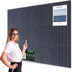 Large Cork Bulletin Board for Wall 48"x36", 12 Pack Felt Slat Wall Panel Tiles with 60 Pushpins, 50 Safe Removable Adhesive Tabs, Decorative Pin Board Tack Board for Office Home School