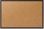 Quartet Cork Bulletin Board 24"W x 18"H Pin Board, Black Aluminum Frame (2301B)