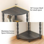 MaxSmeo Corner Shelf, 5-Tier Corner Bookshelf, Stylish Corner Storage Display Shelves for Bedroom, Bathroom, Kitchen, Living Room (Charcoal Gray)