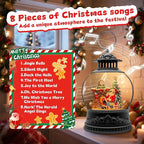 Christmas Snow Globe, Christmas Decorations Indoor, Glittering Santa Snow Scene with Music and 6H Timer, USB Lined/Battery Operated, Christmas Lantern for Holiday Decorations, Tabletop Decor for Home