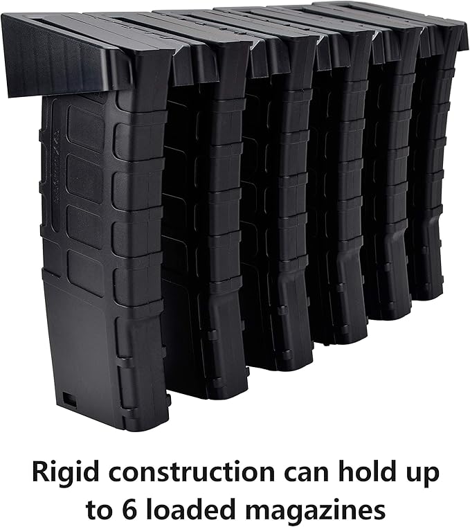 Adoreal Magnetic ABS 6 Standard AR Rack Wall Mount, AR Mag Holder for 5.56 .223 Magazines, Wall Magazine Display, Magnet AR Mag Storage Organizer