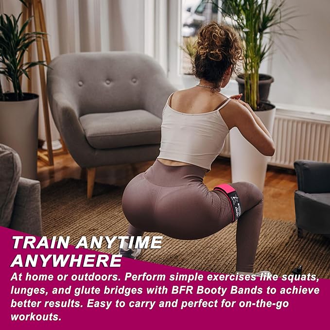 BFR Occlusion Bands for Women Glutes,Blood Flow Restriction Bands for Legs, Butt & Hip Building, Workouts, Best Fabric Resistance Bands for Squat Butt & Thigh