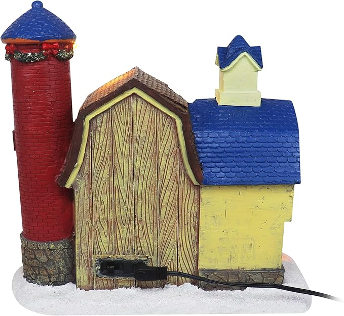 Christmas Village Creamery - Lighted Musical Snow Village Collectible Building Houses - Perfect Addition to Your Christmas Indoor Decorations & Holiday Displays - Made of Resin