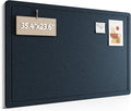 Fluxynara Bulletin Board,35.4" x 23.6" Cork Board Alternative with 12 Safe Removable Adhesive Tabs, Foldable Felt Pin Board for Home Office, Classroom, Bedroom,Entryway for Walls—Carbon Blue