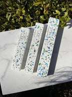 A&S Modern Stone Mezuzah Case Design, Mezuza Cover for Scroll Protection, Easy Peel and Stick Houswarming Gift and Home Blessing (Terrazzo Blue/Green, 6 Inches)