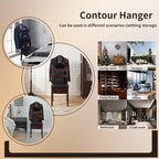 Suit Valet Stands for Men Women Contour Hanger Chair Valet with Drawer and Trouser Bar Wooden Valet Stand Organizer Storage for Entryway Bedroom