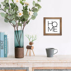 6 Inch Home Sign Decor, Wooden Family Room Wall Decor for House Art, Indoor Entryway Shelf Table Tiered Tray Mantel Rustic Farmhouse Decoration