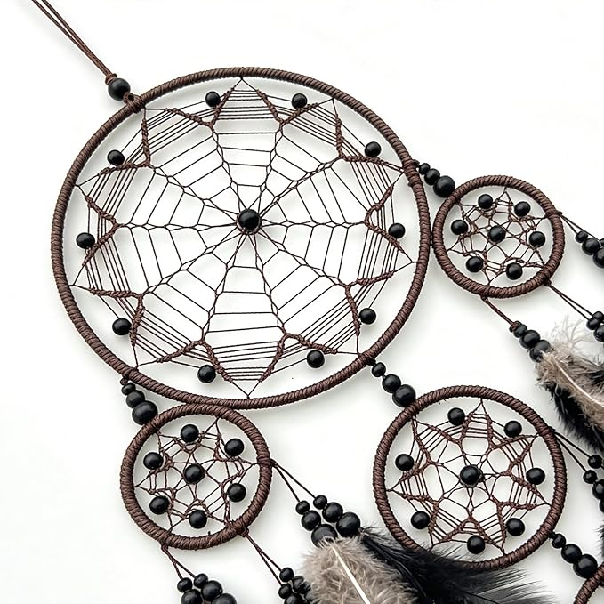 Black Dream Catchers wall hangings Room Decor,Large Dream Catcher for Adults,Handmade Boho Dreamcatcher for Home Decor Turquoise Hanging Ornament for Living Room Dorm Decor Hippie Gifts