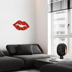 Metal Red Kiss Lips Wall Art Girl Room Decor Kiss Lips Farmhouse Decor for Living Room, Bathroom, Powder Room, Bedroom, Office, 15.0 x 9.6 Inches