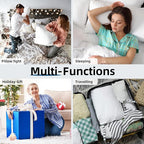 YSTHER Down Feather Throw Pillow Inserts 14x22 Set of 2 Firm Large Lumbar Pillows for Bed Decorative Couch Soft Pillows for Sleeping Indoor White Cotton Pillow Sofa Travel