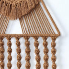 LOMOHOO Macrame Woven Wall Hanging Dream Catcher Triangle Tassel Geometric Art Boho Backdrop Bohemian Home Decor Wall Art Beautiful Apartment Dorm Room Door Decoration(Brown)