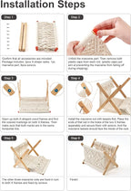 Mkono Macrame Magazine Rack Boho Storage Holder Standing Basket for Books, Newspapers, Swaddle Blanket, Dorm Essentials, Living Room, Bathroom, Office, Nursery, Home Decor, Small Size, 11.2”L x 7.5”W