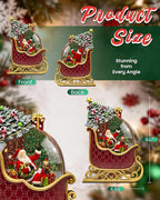 Christmas Snow Globes Christmas Lantern with 8 Songs, 9.17" Santa's Sleigh Snow Globe for Kids Adults, 6H Timer & Dual Power, Snowglobes Christmas Decorations Indoor, Gifts for Women Men