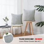 HPUK Linen Throw Pillow Covers Pack of 2, 18x18 Inch Accent Cushion Covers for Living Room, Bedroom, Decorative Solid Color Pillow Covers for Couch, Sofa, Chair, Grey