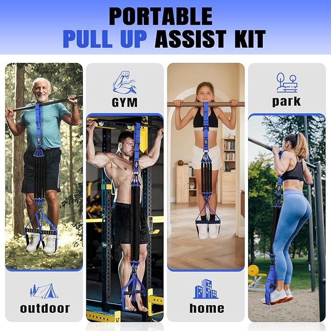 Pull Up Bands, Heavy Duty Resistance Bands with Handle, Workout Bands for Pull Up Bar, Pullup Assist Band Set for Exercise, Full Body Workout, Home Gym for Enhanced Strength, Muscle Training