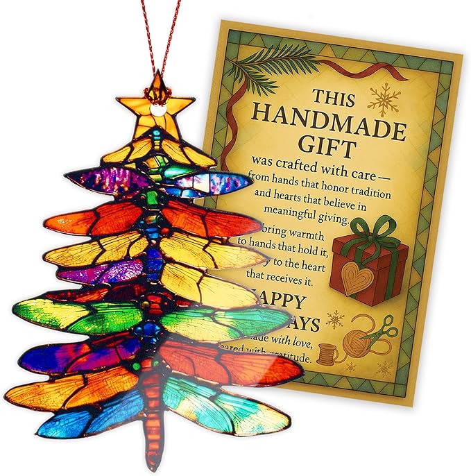 Dragonfly Gifts for Women Friends, Mom Gifts, Dragonfly Ornament for Christmas Tree Decoration, Symbol of Love, Hope & Transformation, Dragonflies Suncatcher Decor, Birthday Gift for Mom