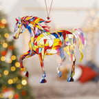 Christmas Ornaments 2026, Horse Ornament with Colorful Design, Horse Ornament for Christmas Tree, for Animal Lovers, Gifts for Horse Lovers, Artistic Tree Ornaments for Festive Decoration
