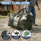 TAILI 12 Pack Green Extra Large Storage Bags, Heavy Duty Totes with Visible Window, Wrap Around Handles, Perfect for Moving and Storage