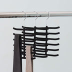 3-Pack Non-Slip Velvet Tie Hanger Organizer Rack by Home Basics | 360° Rotatable Hook | Holds 12 Ties Each | Versatile for Belts and Scarves | Slim Design