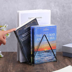 2 Pcs Triangle File Holder,5 Slot Metal Vinyl Record Stand Holder Black Magazine Newspaper Holder Photography Props for Office Hom