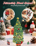 Large Christmas Snow Globes Light up Lantern with 8 Songs, 13" Christmas Tree & Rotating Train Snow Globe for Kids Adults, 6H Timer Dual Power, Snowglobes Christmas Decorations Indoor Gifts Women Men