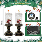 Christmas Snow Globe Candle, Battery Powered with Timer, Christmas Flameless Candles Lantern with Santa Claus for Home Decoration Festival Gift, Snow Globe Candle Light for Christmas Decorations
