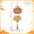 Valery Madelyn Fall Decorations for Home, Fall Wall Decor with Pumpkin and Maple Leaf, Rustic Farmhouse Fall Wreaths, Wooden Pumpkin Decor for Thanksgiving Autumn, 15 inch