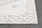 Modern Micro Loop Indoor Area Rugs for Living Room Bedroom Kitchen Geometric Trellis White 5x7 Luxury Durable Low and High Pile Non-Shedding Stain Resistant Soft Area Carpet 5 x 7