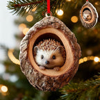 Forest Animal Christmas Ornaments,Funny Forest Animal Ornaments for Christmas Tree,3D Resin Ornaments Hanging Gift for Animal Lovers&Easter Basket Stuffers(Hedgehog)