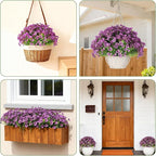 16 Bundles Artificial Flowers for Outdoor Realistic Faux Flower Spring Summer Garden Home Decoration, Hanging Daisy with Eucalyptus Leaves Fake Plants Greenery Balcony Porch Patio Front Door Decor