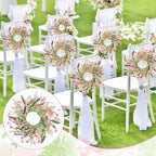 6 PCS Artificial Spring Summer Swag Wreaths Mini Pink Forsythia Lavender Kitchen Cabinet Wreath Small Floral Hanging Flowers Wreaths for Front Door Wedding Farmhouse Porch Wall Window Tabletop Decor