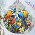 Birds on Branches Stained Glass Orament - Christmas Ornament - Christmas Decorations for Tree - Holiday Present ldeas - Gift Exchange