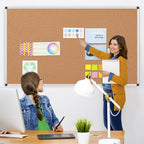 Extra Large Cork Bulletin Board 72" X 48", Silver Aluminum Framed 6'x4' Corkboard for Wall, Wall Mounted Notice Pin Board with 18 Push Pins for School, Home & Office