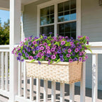 INQCMY Artificial Flowers for Outdoors Faux Plants Fake Flowers Spring Summer Decoration,12 Bundles Faux Silk Colorful Daisy Realistic UV Resistant for Outside Home Planter Window Porch Patio Yard