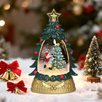 Impress Life Musical Christmas Tree Snow Globe Lantern with Music & Light, Glittering Snow Water Lantern Battery Operated Holiday Decor for Home