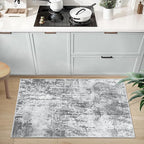Ciicool Modern Abstract Area Rug 2x3 Washable Small Entryway Rugs, Non-Slip Low Pile Throw Rug Mat, Foldable Thin Kitchen Bathroom Rug, Grey Floor Carpet for Entrance Living Room Indoor Doormat