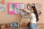 Large Bulletin Board - Foldable 36x48 Inches Cork Board Alternative with 20 Push Pins, 3' x 4' Self-Adhesive Felt Bulletin Board for Wall, Home Office Classroom Decor