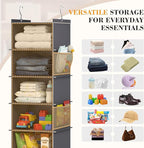 YOUDENOVA Upgraded Extra Wide Hanging Shoe Organizer for Closet, 8-Shelf Storage Organizer with 8 Side Pockets, Hanging Shoe Rack for Hats Clothes Jeans, Grey