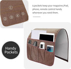 Sofa Armrest Organizer, Remote Control Holder for Recliner Couch, Arm Chair Caddy with 5 Pockets for Magazine, Tablet, Phone, iPad