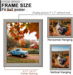 KTKDE 5x7 Picture Frame Set of 3,Grey Wooden frames, Vertical & Horizontal Wall Hanging for Wall or Tapletop Display,Studio Gallery Photo Frame for Photos, Posters & Art Prints