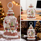 Santa Christmas Snow Globe， Musical Snow Globe，LED Lights and Swirling Glitter, Santa Chef Baking Theme Christmas Decorations Indoor, Gift for Adults and Kids