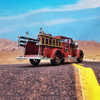 Truck Model Retro Fire Diecast Metal Miniature Vehicles Large Fire Fighting Truck Decor Home Antique Truck Decor Automotive Decor 16.4'' Long…