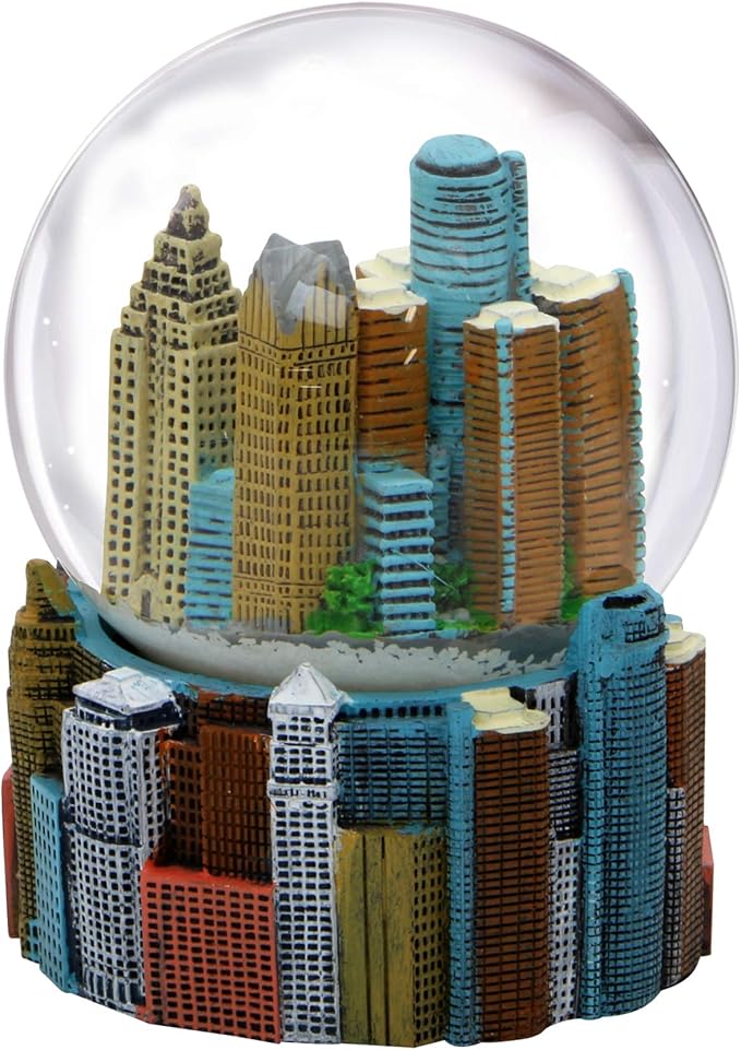 Detroit Snow Globe with Skyline 3.5 Inches